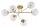 Deckenleuchte 6-flammig Gold Metall Glas E27 B:70 cm Leuchte