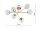 Deckenleuchte 6-flammig Gold Metall Glas E27 B:70 cm