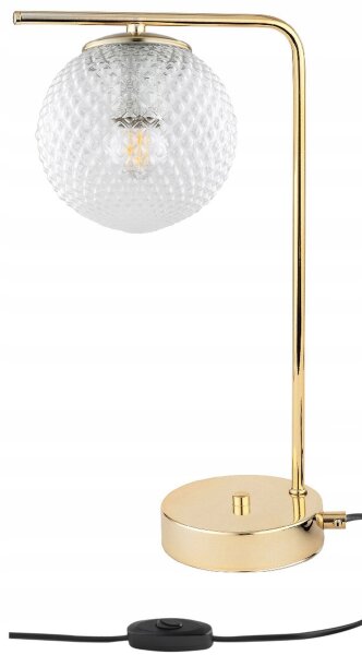 Tischleuchte Retro Metall Glas Metall Gold E27 38 cm Leuchte