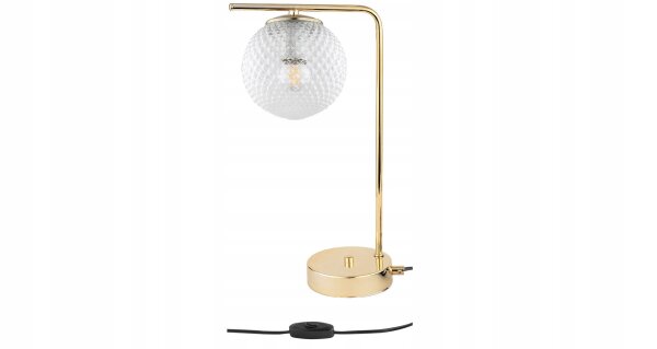 Tischleuchte Retro Metall Glas Metall Gold E27 38 cm Leuchte