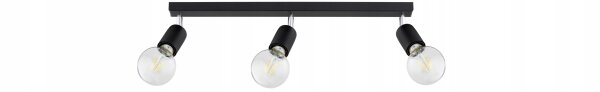 Deckenspot flexibel Schwarz E27 3-flammig L:60 cm Retro Leuchte
