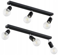 Deckenspot flexibel Schwarz E27 3-flammig L:60 cm Retro