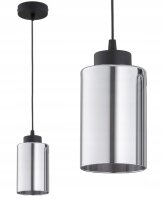 Pendelleuchte Schwarz Silber Metall E27 B:10 cm Modern