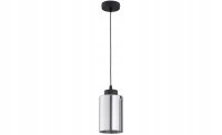 Pendelleuchte Schwarz Silber Metall E27 B:10 cm Modern
