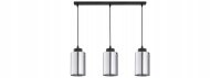 Hängelampe 3-flammig Schwarz Silber Metall E27 60 cm