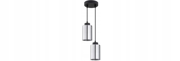 Pendelleuchte 2-flammig Silber Metall E27 L:12 cm rund Leuchte