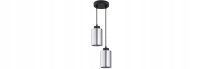 Pendelleuchte 2-flammig Silber Metall E27 L:12 cm rund