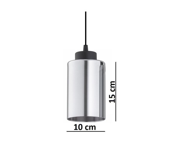 Pendelleuchte 3-flammig Schwarz Silber E27 B:30 cm Leuchte