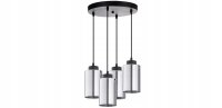 Pendelleuchte 4-flammig Metall Silber E27 B:30 cm rund