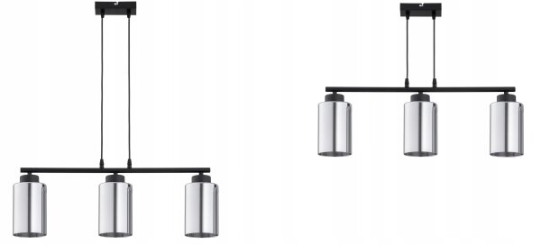 Hängelampe 3-flammig Silber Metall E27 L:10 cm Modern Leuchte