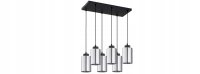 Pendelleuchte 6-flammig Silber E27 L:60 cm Modern