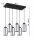 Pendelleuchte 6-flammig Silber E27 L:60 cm Modern