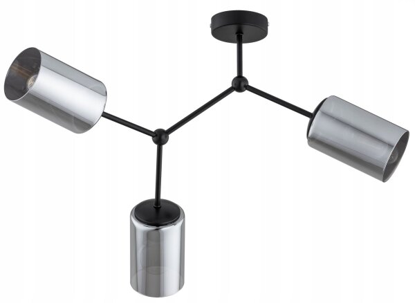Deckenleuchte 3-flammig Silber E27 L:60 cm Modern Leuchte