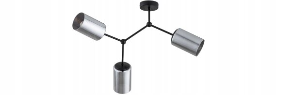 Deckenleuchte 3-flammig Silber E27 L:60 cm Modern Leuchte