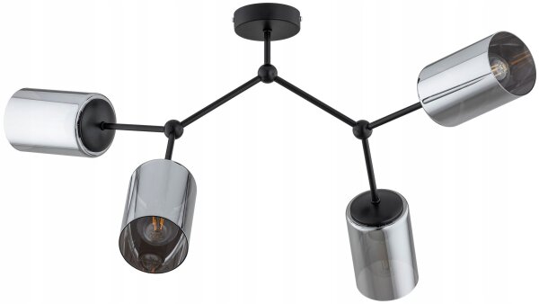 Deckenleuchte 4-flammig Silber E27 L:80 cm Modern Leuchte