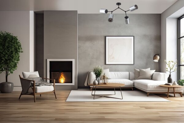 Deckenleuchte 4-flammig Silber E27 L:80 cm Modern Leuchte