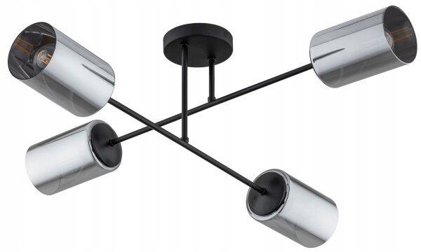 Deckenlampe 4-flammig Silber E27 B:80 cm Metall Modern Leuchte