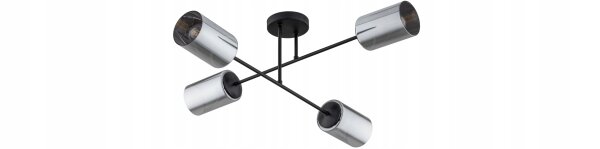 Deckenlampe 4-flammig Silber E27 B:80 cm Metall Modern Leuchte
