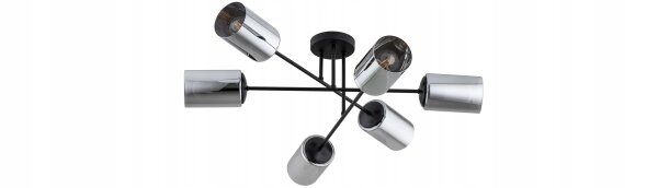 Deckenleuchte 6-flammig Silber E27 B:80 cm Modern Leuchte