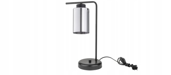 Tischleuchte Schwarz Silber E27 H:38 cm dekorativ Leuchte