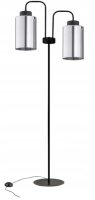 Stehleuchte 2-flammig Silber Metall E27 H:150 cm Modern