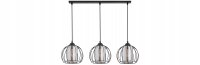 Pendelleuchte 3-flammig Glas Schwarz E27 L:70 cm Modern...