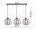 Pendelleuchte 3-flammig Glas Schwarz E27 L:70 cm Modern Leuchte
