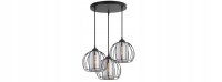 Pendelleuchte 3-flammig Glas Schwarz E27 B:40 cm Modern...