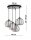Pendelleuchte 3-flammig Glas Metall E27 Ø40 cm Schwarz Leuchte