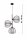 Pendelleuchte 3-flammig Glas Metall Schwarz E27 L:18 cm Leuchte