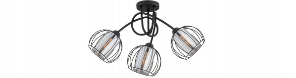 Deckenleuchte 3-flammig Metall Glas E27 B:50 cm Modern Leuchte