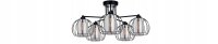 Deckenleuchte 5-flammig Schwarz Glas Metall E27 B:70 cm