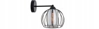 Wandlampe Glas Metall Draht Schwarz E27 T:22 cm Modern