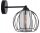 Wandlampe Glas Metall Draht Schwarz E27 T:22 cm Modern Leuchte