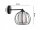 Wandlampe Glas Metall Draht Schwarz E27 T:22 cm Modern