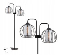 Stehleuchte 2-flammig Schwarz Metall Glas E27 150 cm