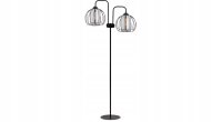 Stehleuchte 2-flammig Schwarz Metall Glas E27 150 cm