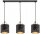 Pendelleuchte 3-flammig Metall Schwarz Gold E27 L:60 cm Leuchte