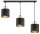 Pendelleuchte 3-flammig Metall Schwarz Gold E27 L:60 cm Leuchte