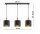 Pendelleuchte 3-flammig Metall Schwarz Gold E27 L:60 cm Leuchte