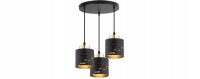 Hängelampe 3-flammig Schwarz Gold E27 B:30 cm rund