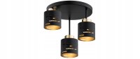 Deckenleuchte 3-flammig Schwarz Gold E27 B:30 cm Metall