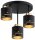 Deckenleuchte 3-flammig Schwarz Gold E27 B:30 cm Metall Leuchte