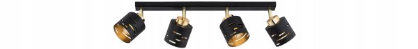 Deckenspot schwenkbar Metall Schwarz Gold E27 L:60 cm Leuchte