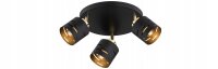 Deckenspot flexibel Schwarz Gold 3-flammig E27 B:30 cm