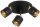 Deckenspot flexibel Schwarz Gold 3-flammig E27 B:30 cm Leuchte