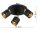 Deckenspot flexibel Schwarz Gold 3-flammig E27 B:30 cm Leuchte