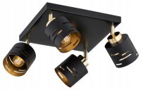 Deckenspot flexibel 4-flammig Schwarz Gold E27 L:30 cm...