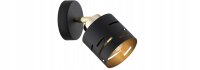 Wandleuchte flexibel Schwarz Gold E27 T:15 cm Metall