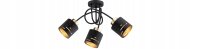 Deckenleuchte 3-flammig Metall Schwarz Gold E27 L:45 cm